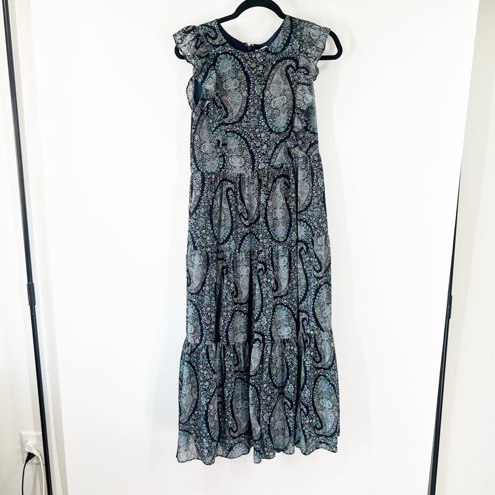 J. Crew Factory Tiered Maxi Dress Paisley Printed